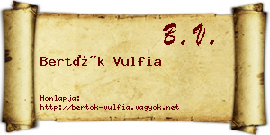 Bertók Vulfia névjegykártya